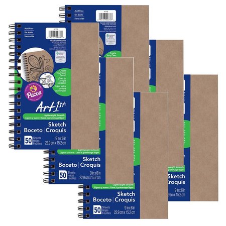 UCREATE Art1st® Sketch Diary, Natural Chipboard Cover, 9 x 6, PK6 P4776